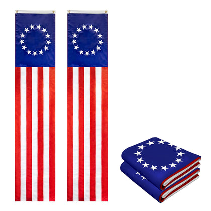 G128 Betsy Ross bunting flag with embroidered stars for bold patriotic display.