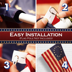 G128 Betsy Ross flag suitable for outdoor or indoor use