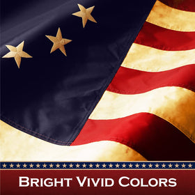 G128 Betsy Ross flag featuring heavy heading and pole sleeve