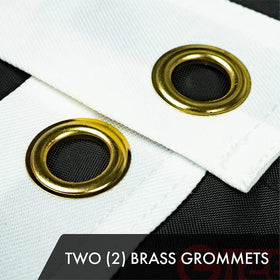 G128 flag on 210D polyester shows durable, fade-resistant material for longevity.