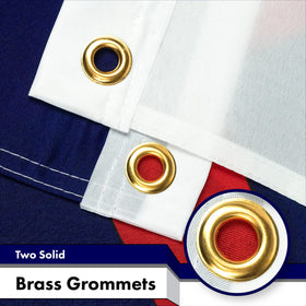 G128 flag features brass grommets for secure mounting and long-lasting use.