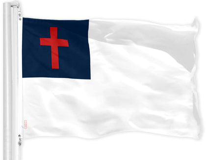 G128 Christian flag 3x5 liteweave pro shown with vivid color for outdoor display.