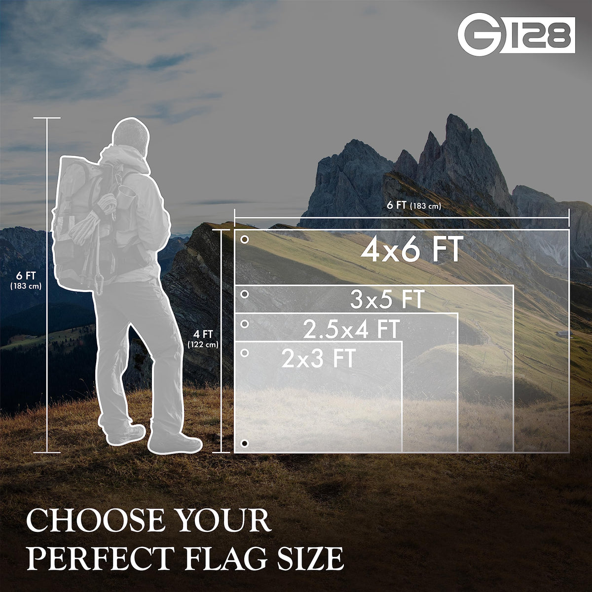 G128 flag color stays vivid when treated with UV protectant spray.