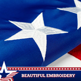 G128 embroidered 13-star circle design adds Betsy Ross charm.