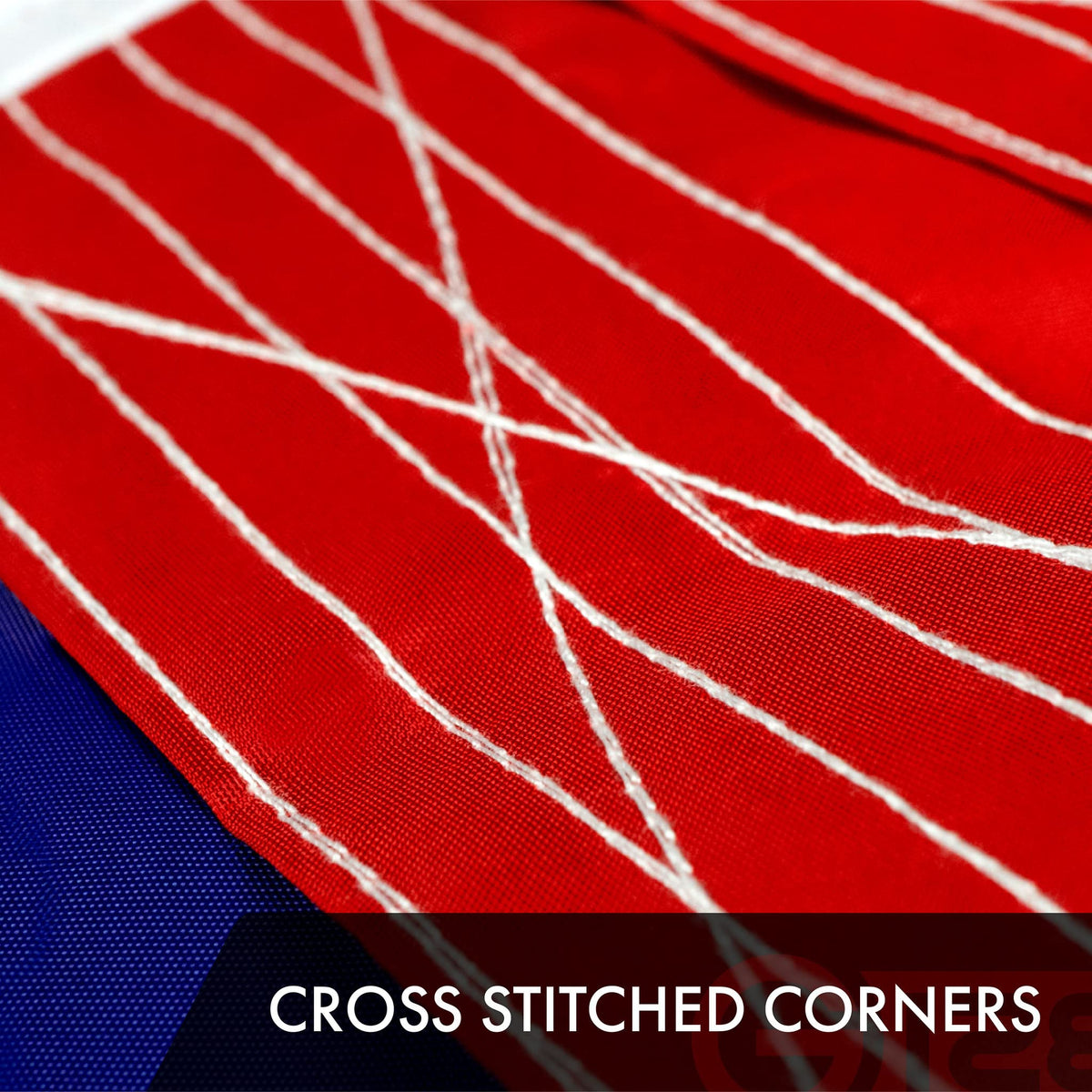 G128 flag is 8x12 ft, ideal for prominent displays.
