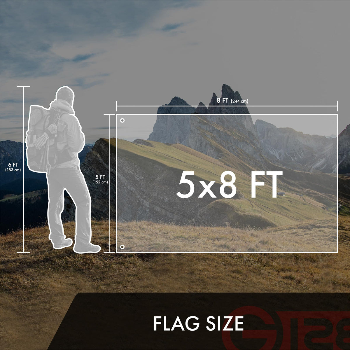 G128 flag folded for storage: compact during off-season.
