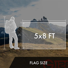G128 flag folded for storage: compact during off-season.