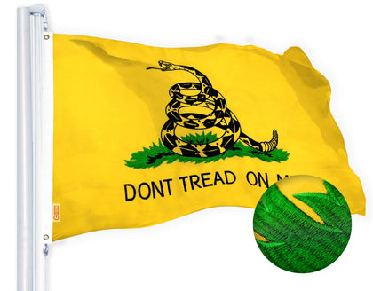 G128 Gadsden flag with embroidery for durable outdoor display