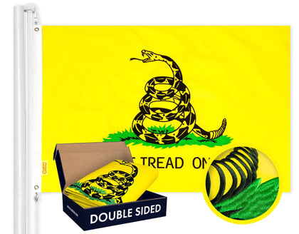 G128 Gadsden flag double-sided embroidery for clear display indoors or outdoors