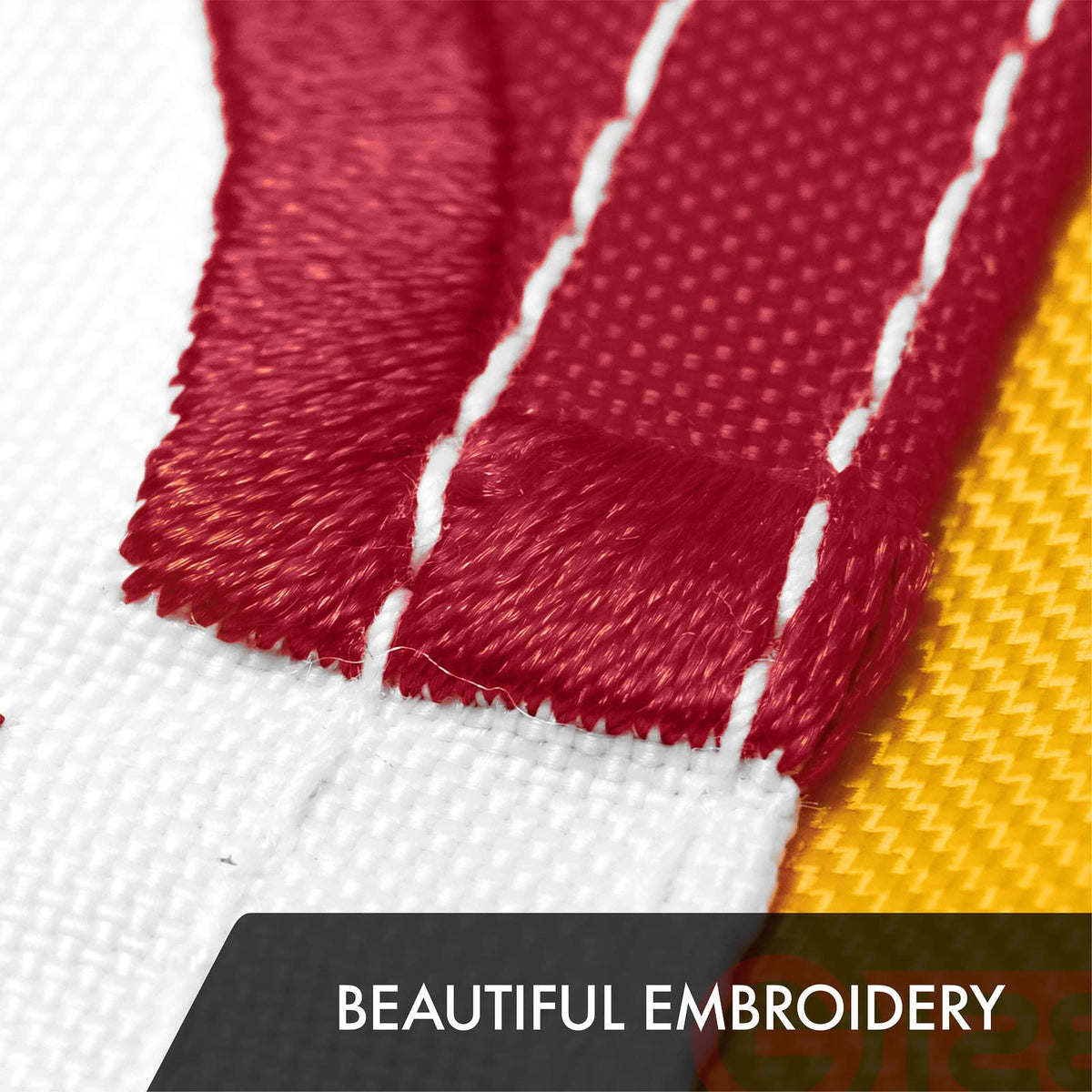 G128 heavy-duty 300D polyester flag ready for outdoor use.