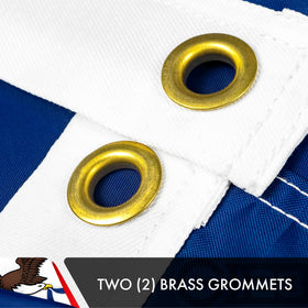 G128 Iowa State Flag brass grommets provide secure hanging.