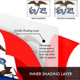 G128 Iowa State Flag versatile for indoor-outdoor display.