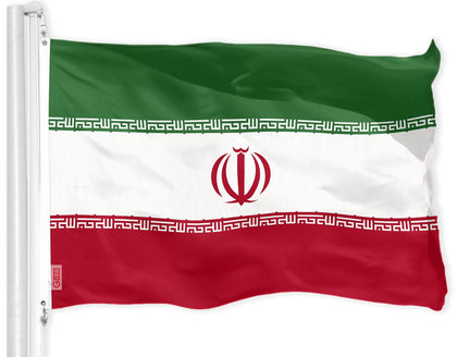 G128 Iran flag 3x5ft front view for indoor or outdoor display with vibrant color