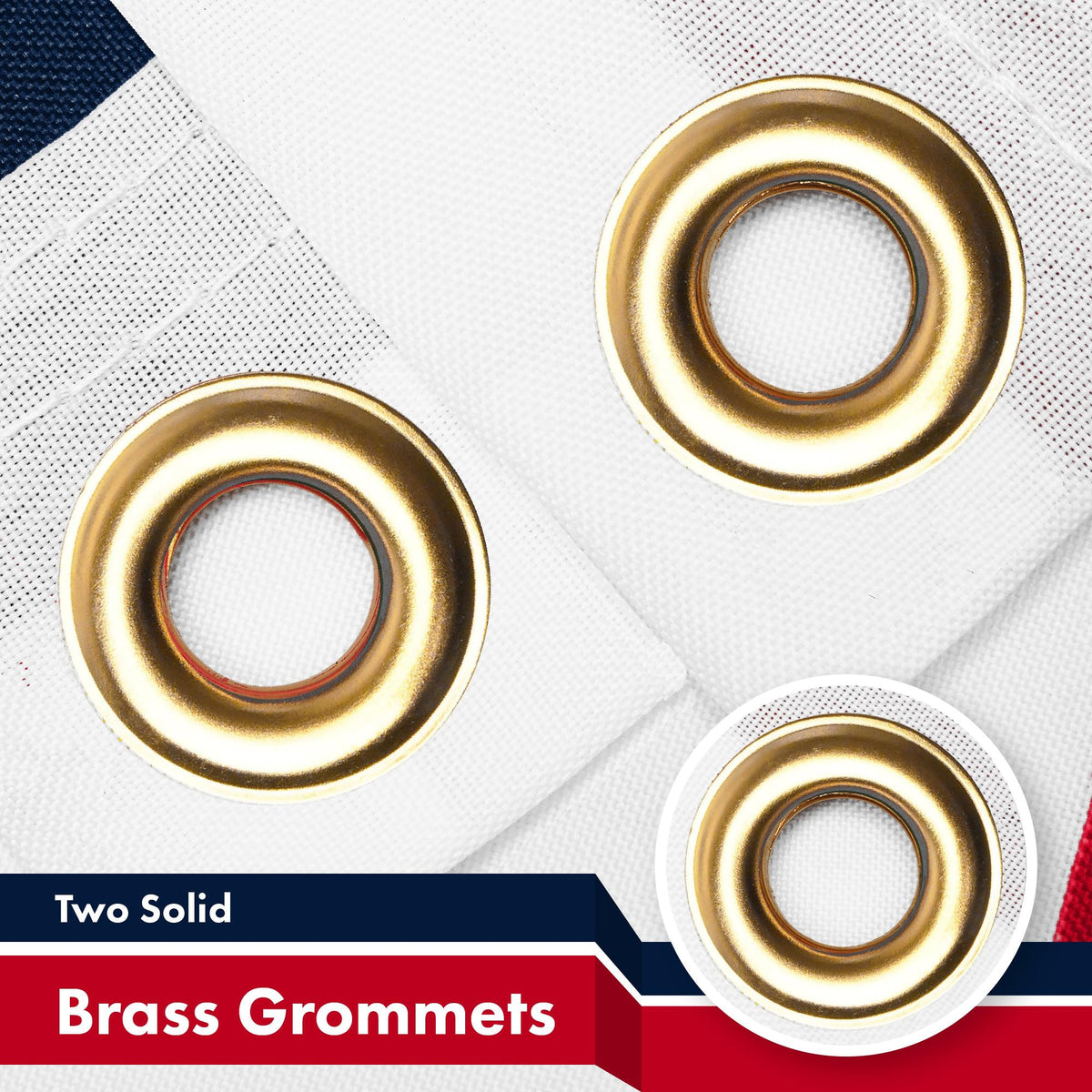 G128 LiteWeave Pro 150D flag highlighting durable construction for long-lasting use.