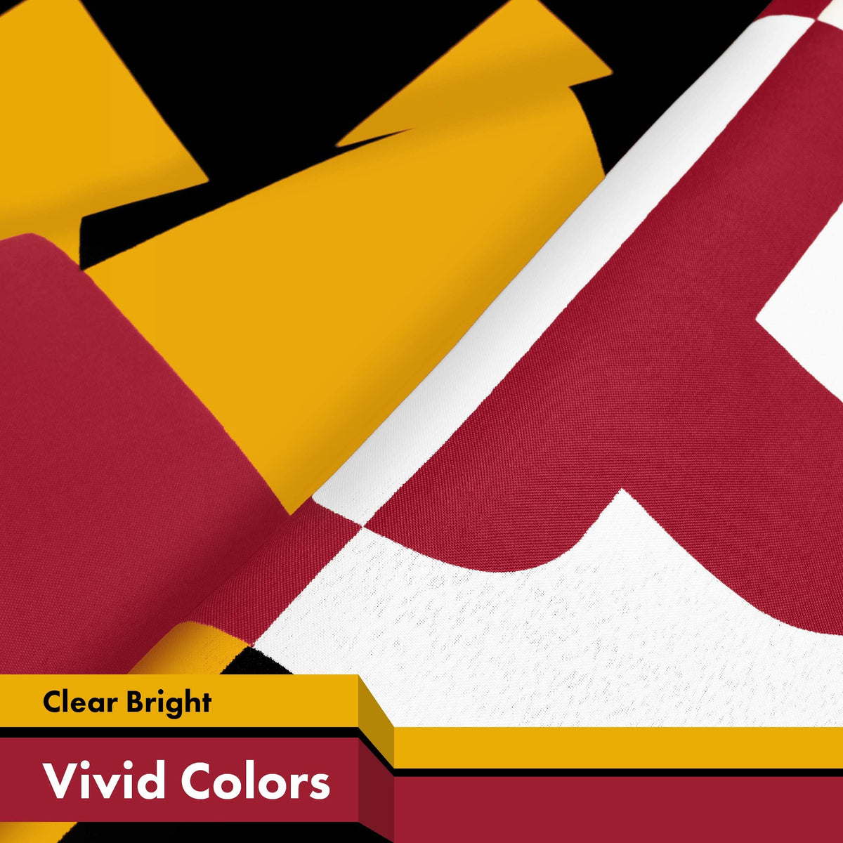 G128 Maryland flag header with brass grommets for secure mounting