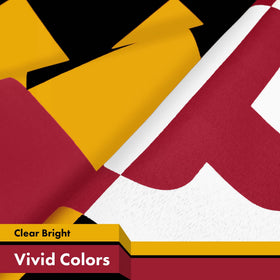 G128 Maryland flag header with brass grommets for secure mounting