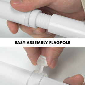 G128 multi-use flagpole works with sleeve or grommet flags up to six feet