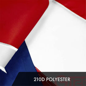 G128 Ohio State Flag four-row stitching enhances durability in storms.