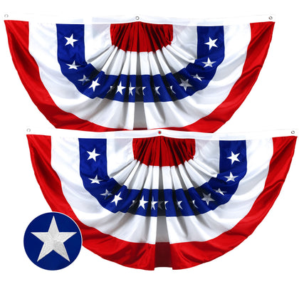 G128 pleated flag 2x4ft front view for outdoor display
