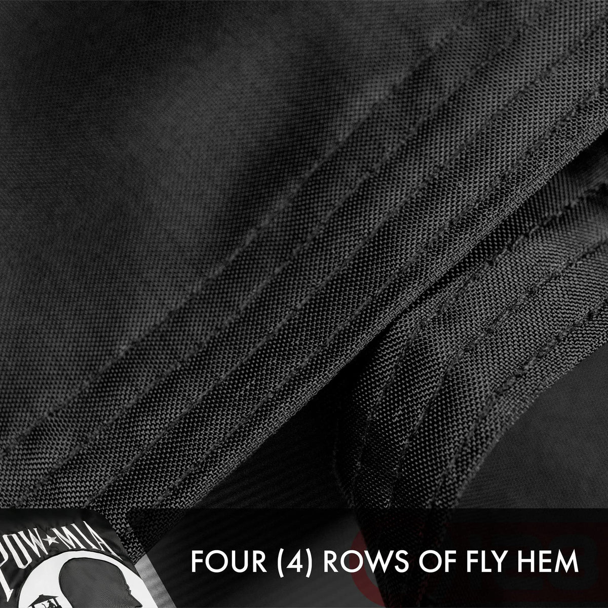 G128 POW MIA flag brass grommets enable secure outdoor hanging.