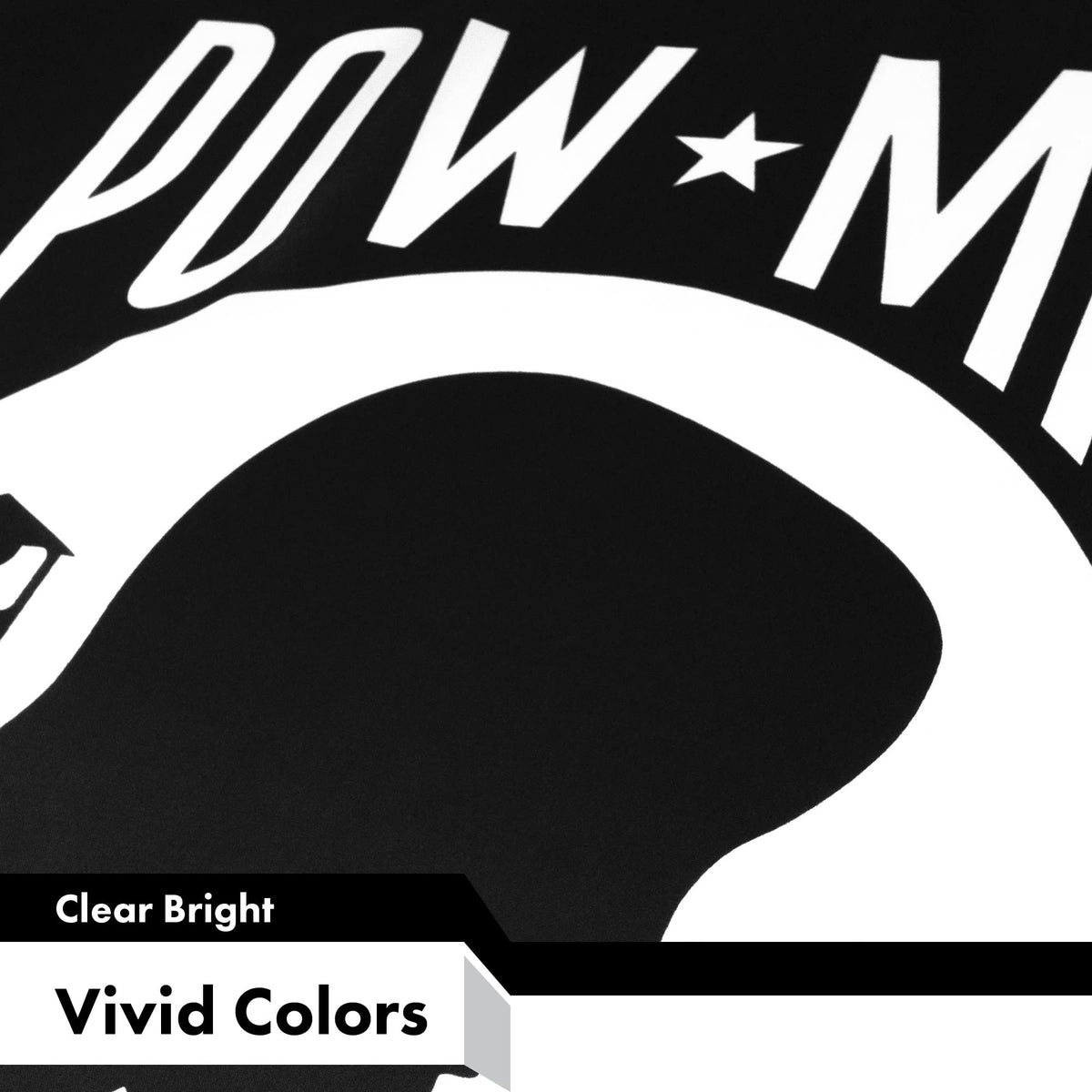 G128 POW MIA flag dense weave close-up shows durable construction.