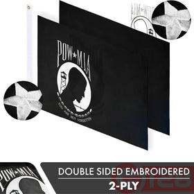 G128 POW MIA flag dual-side embroidery ensures readable text from both sides.