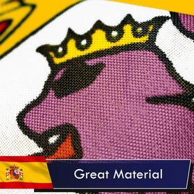 G128 Spain flag vibrant print endures sunlight on polyester.