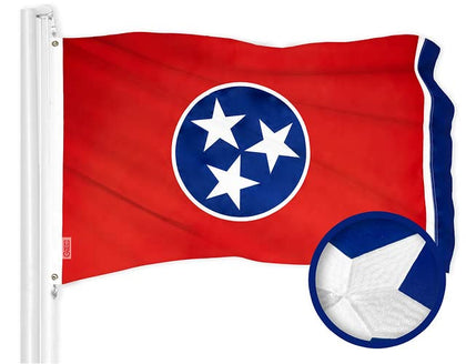 G128 Tennessee flag with embroidered star for vivid outdoor and indoor display
