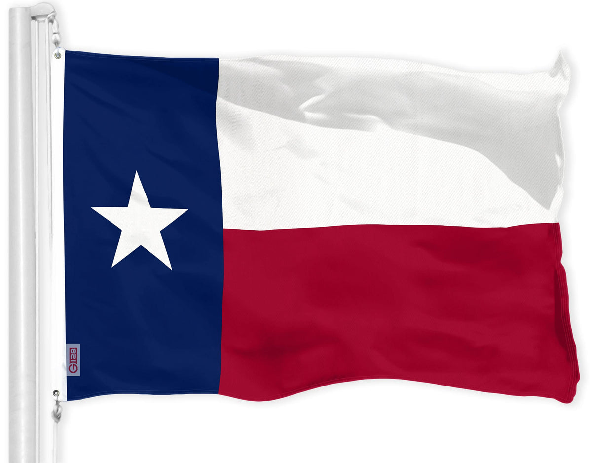 G128 Texas flag 3x5 with LiteWeave 150D for indoor or outdoor use.
