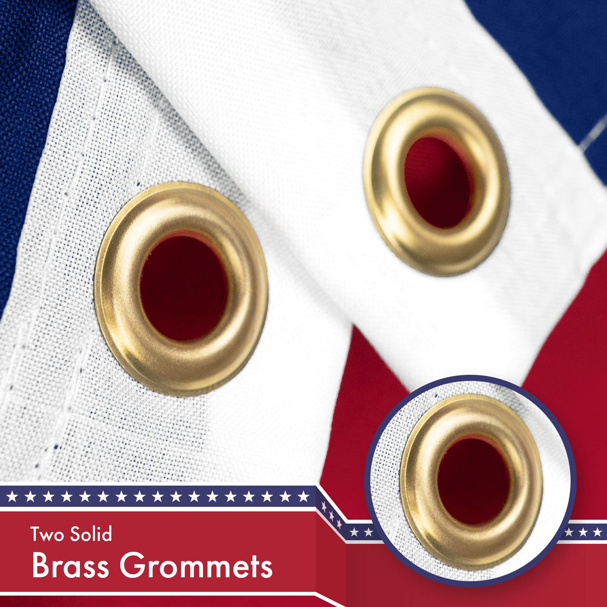G128 flag featuring brass grommets for durable outdoor mounting.