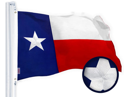 G128 Texas state flag 3x5 ft ready for indoor and outdoor display, durable build.