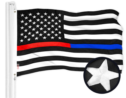 G128 Thin Blue Line flag front view with vivid colors for outdoor display.