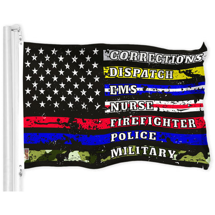G128 Thin Line flag front view with vibrant colors for indoor and outdoor display
