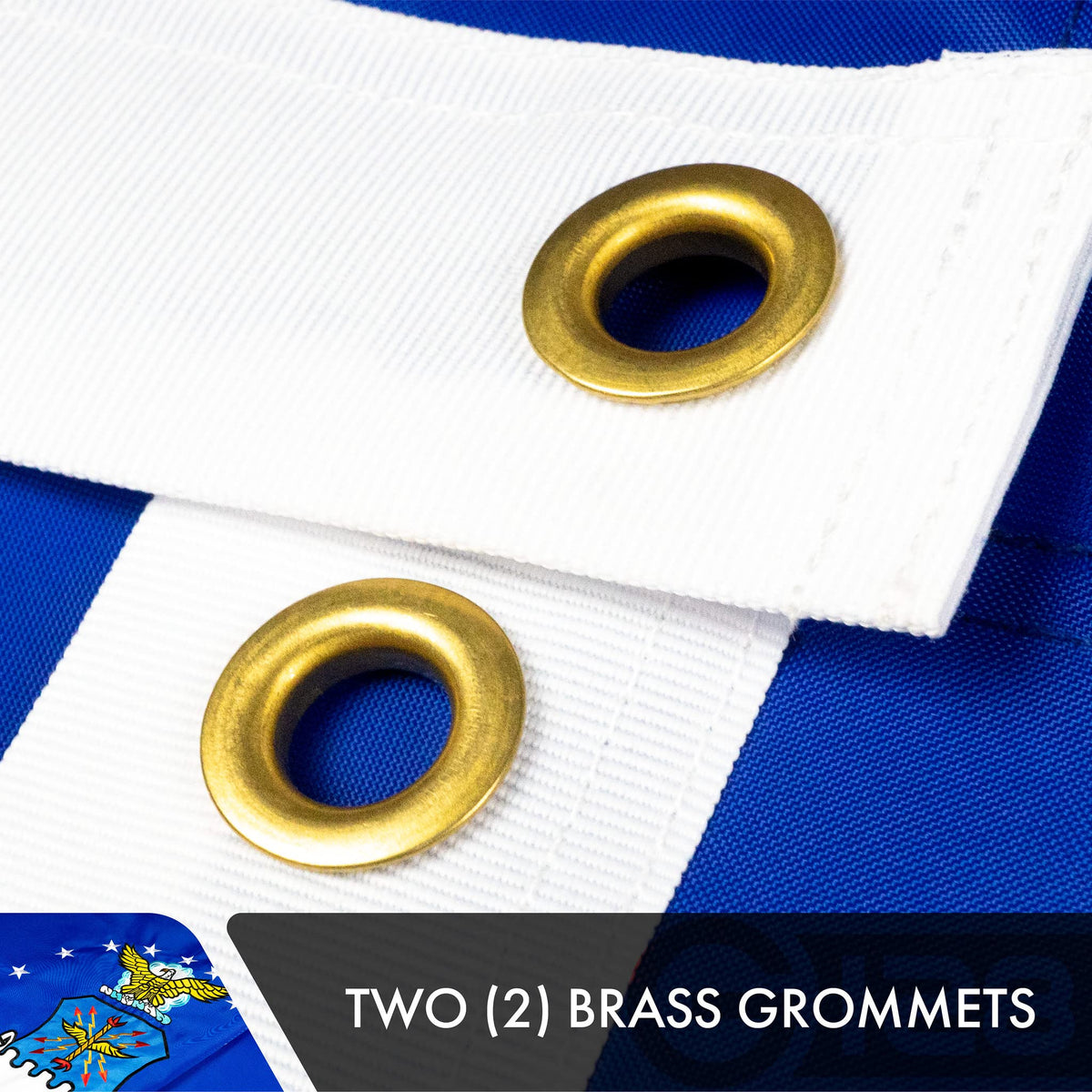 G128 US Air Force Flag double-sided embroidery is readable from both sides.