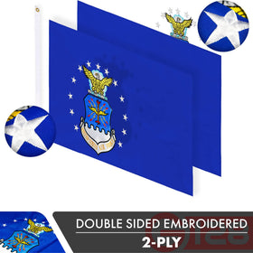 G128 US Air Force Flag embroidery detail reveals precise stitching.
