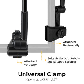 G4Free universal clamp supports vertical or horizontal mounting