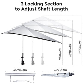 G4Free UPF50+ open umbrella angled for shade