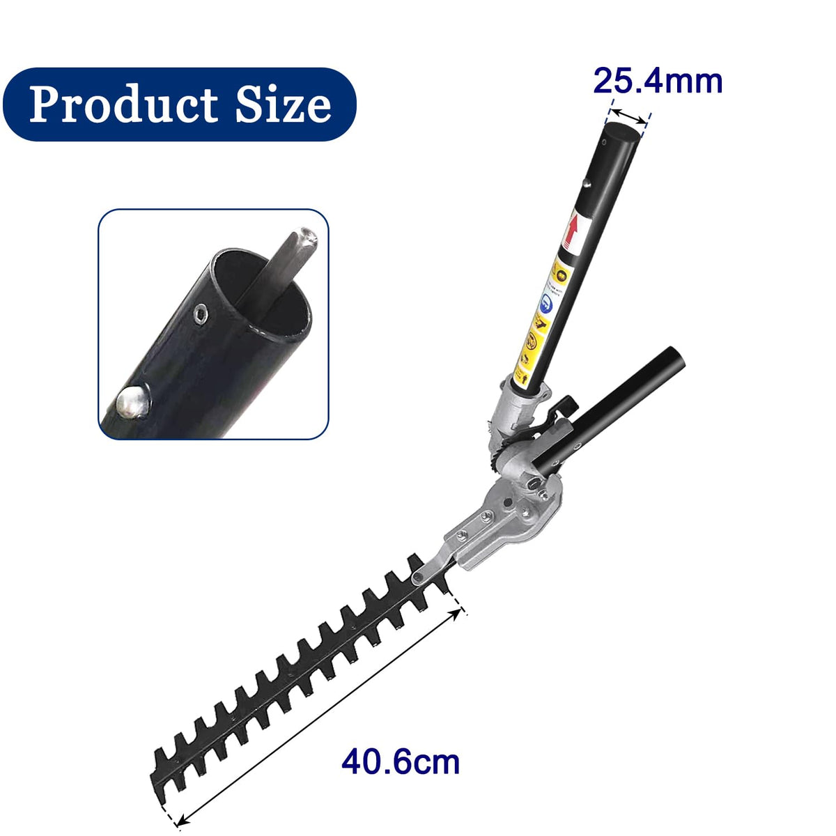 Gabasinover hedge trimmer attachment in use demonstrates precise edging and trimming.