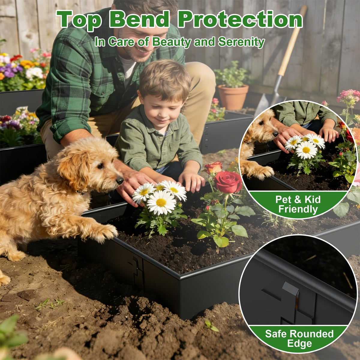 Gabviem border system helps protect garden edges from encroachment.