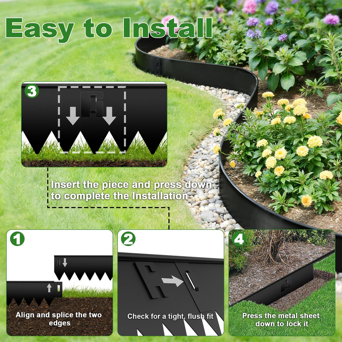 Gabviem anti-rust black steel finish maintains sleek look over seasons.