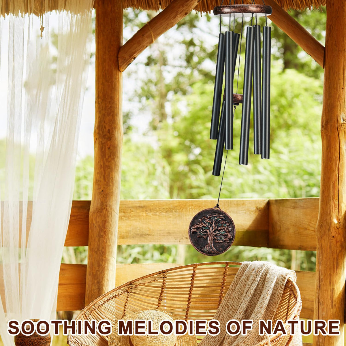 Gabzart wind chimes butterfly motif invites transformation and freedom on patios.