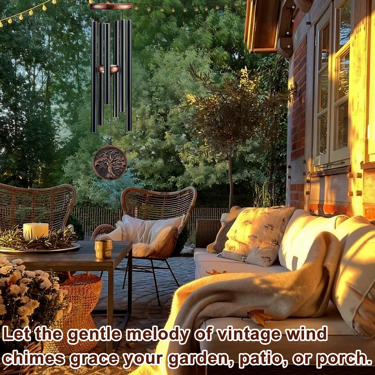 Gabzart wind chimes for outdoor decor enhance any garden, balcony, or porch space.