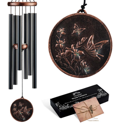 Gabzart wind chimes outdoor deep tone with six tubes for tranquil garden sound