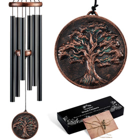 Gabzart wind chimes with Tree of Life windcatcher offer deep tones for peaceful outdoor spaces.