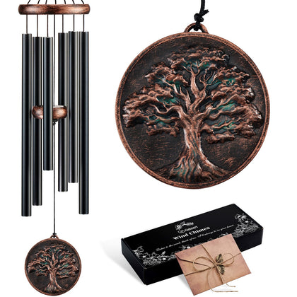 Gabzart wind chimes with Tree of Life windcatcher offer deep tones for peaceful outdoor spaces.
