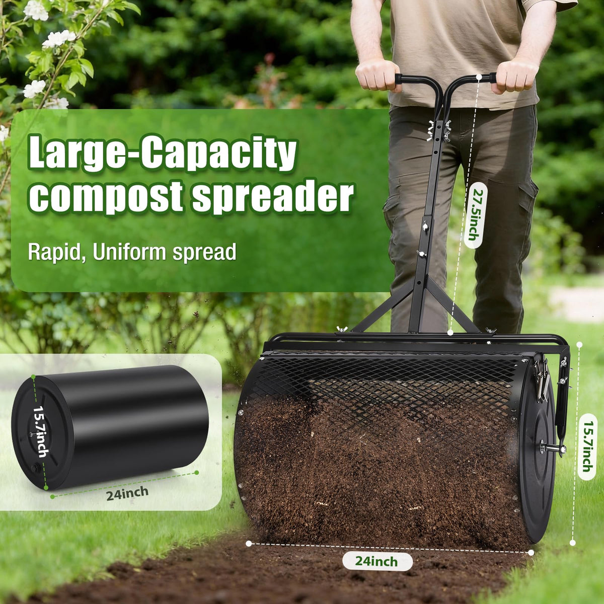 GADFISH 23-gallon hollow lawn roller smoothing and leveling turf