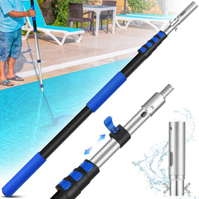 GADFISH pool pole with 16 ft telescopic reach cleans hard-to-reach corners.