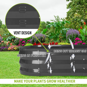 GADI 67-inch raised garden bed with rust-proof finish resists outdoor weather.