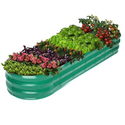 GADI galvanized oval raised garden bed for durable outdoor planting