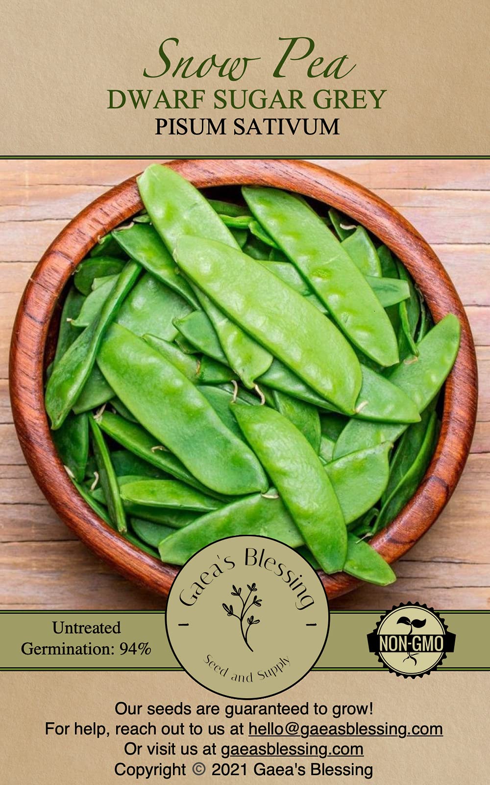 Gaea's Blessing snow pea plant with tall habit and fragrant flowers, ready for harvest.